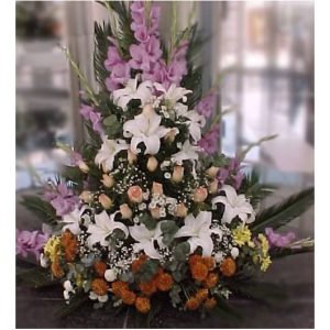 Palma Natural Estándar - Flores, coronas para condolencias, velatorios, arreglos fúnebres, Florería La Fleur, Montevideo, Uruguay.