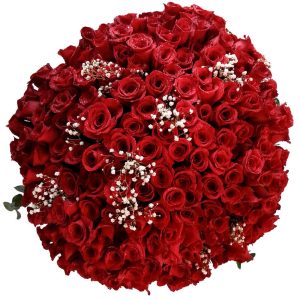 Ramo Bouquet de 200 Rosas en Florero - Envío de flores y plantas, Florería La Fleur, Montevideo, Uruguay.