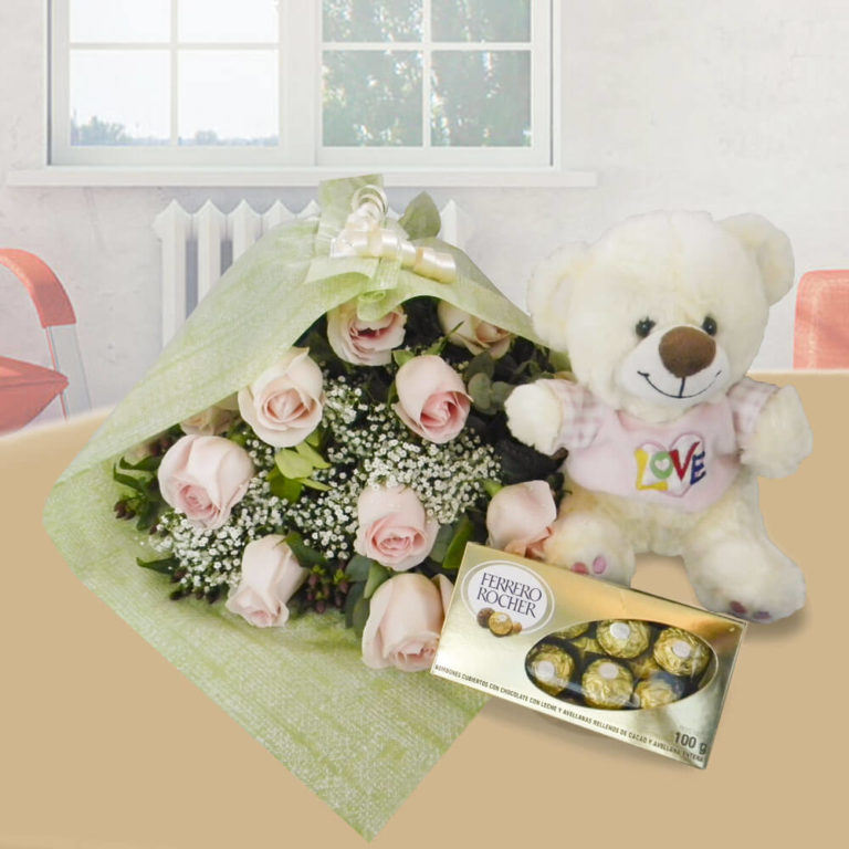 Bouquet Di Fiori Misti E Peluche