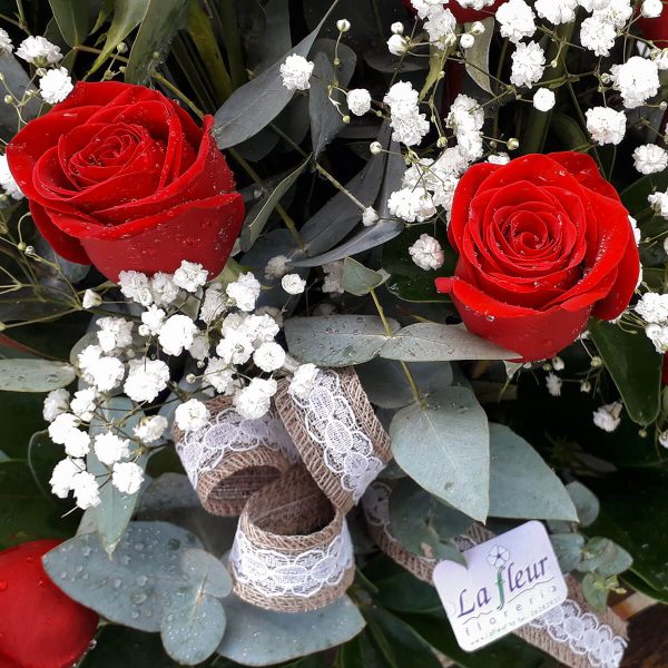 Arreglo de 30 rosas en Base - Florería La Fleur, Flores, Plantas, Regalos, Montevideo, Uruguay_1