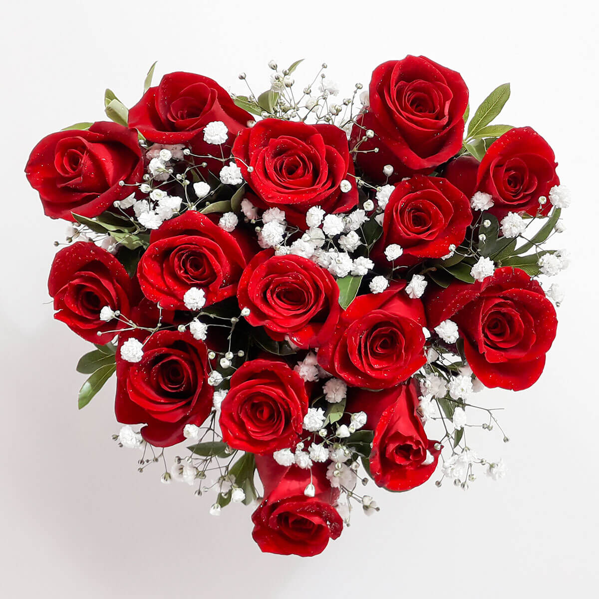 Corazón de 15 Rosas Naturales - Florería La Fleur, Envíos en Montevideo